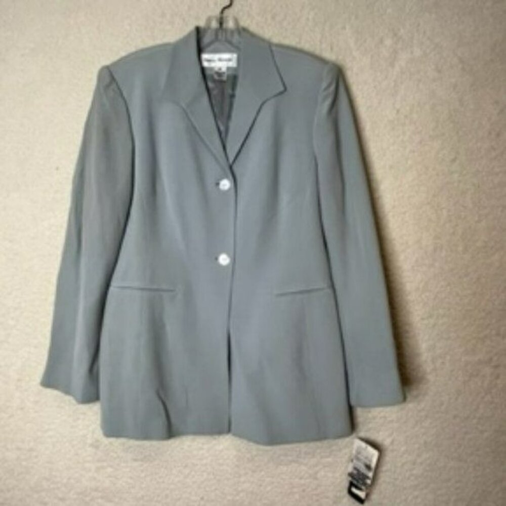 NWT Rena Rowan Vintage  Womens Suit Jacket Sky Blue Button Down Front Size 10